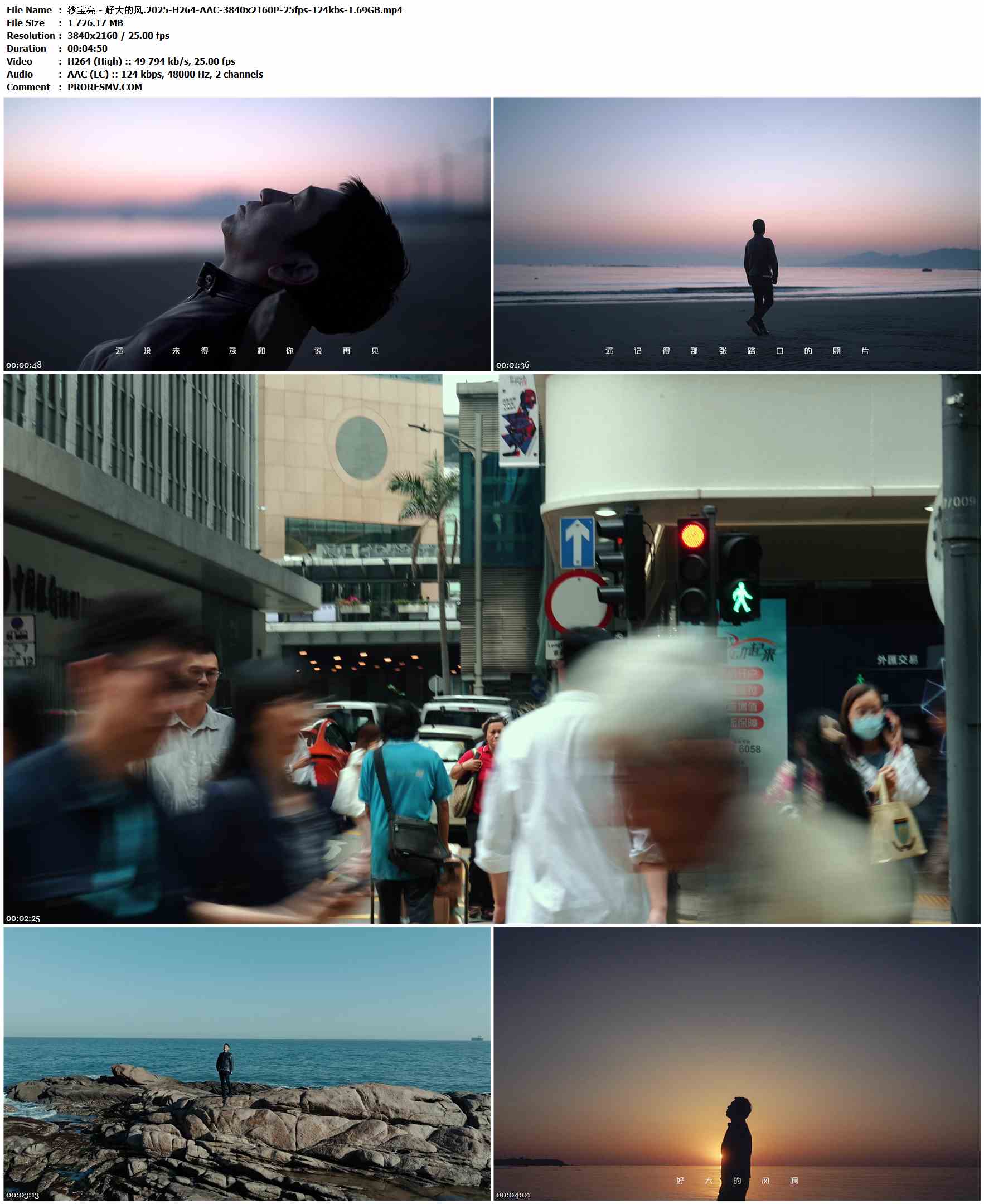 沙宝亮 - 好大的风.2025-H264-AAC-3840x2160P-25fps-124kbs-1.69GB官方MV_高清MV